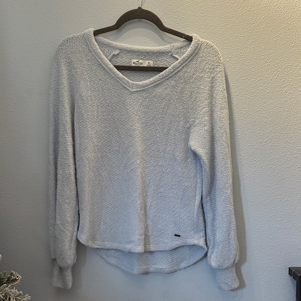 Hollister Light Blue V-Neck Sweater